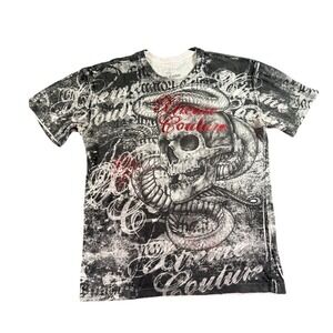 Xtreme Couture Graphic T-Shirt Mens XL Black Skull Snake MMA Streetwear USA Made